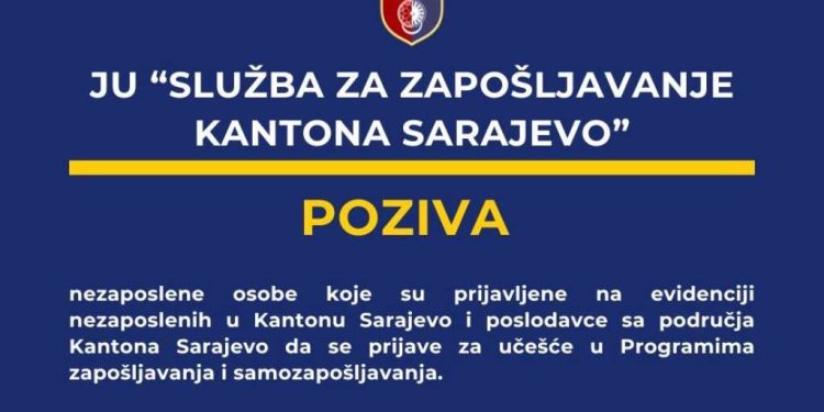 Upućen poziv nezaposlenim i poslodavcima u KS da se prijave za programe zapošljavanja i samozapošljavanja