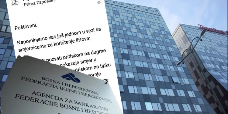 Uposlenicima Agencije za bankarsto FBiH uprava poslala uputstvo za korištenja lifta: Onima koji ne znaju koristiti lift nudi se i praktična obuka